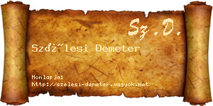 Szélesi Demeter névjegykártya